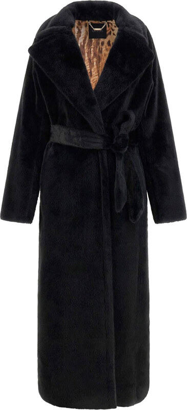GUESS 'ADA' LONG FAUX FUR ΠΑΛΤΟ ΓΥΝΑΙΚΕΙΟ W4BL02WGHM0-JBLK