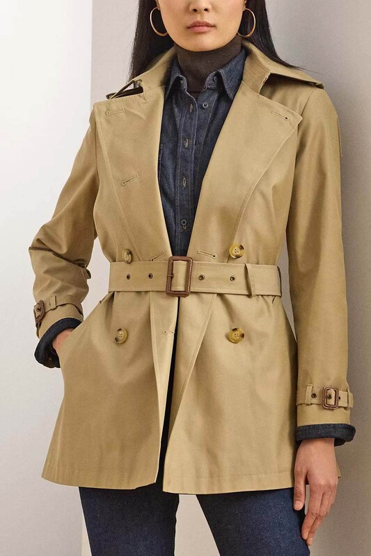 RALPH LAUREN Καμπαρτινα Cotton Blend-Db Blt Trnch 30" 297967126002 270 light beige