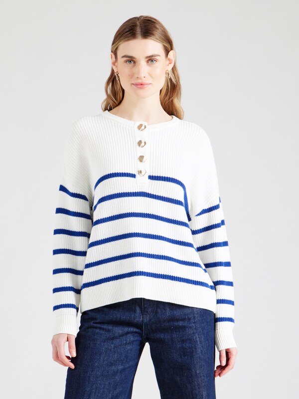 VILA Πουλόβερ 'VICHING' μπλε / λευκό