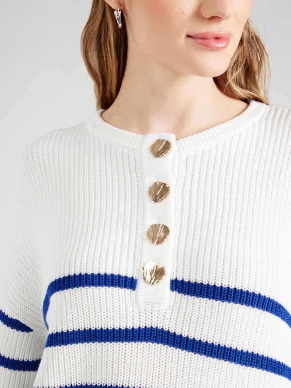VILA Πουλόβερ 'VICHING' μπλε / λευκό