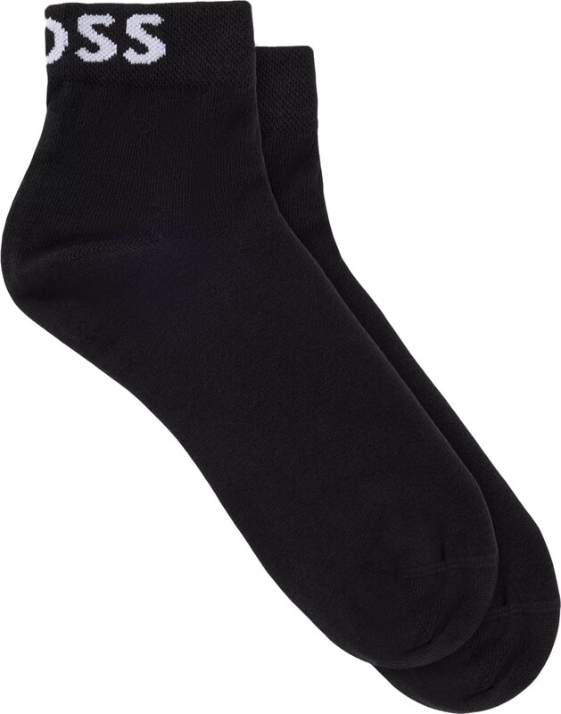 Boss Socks Two Pack With Contrast Logos-Black