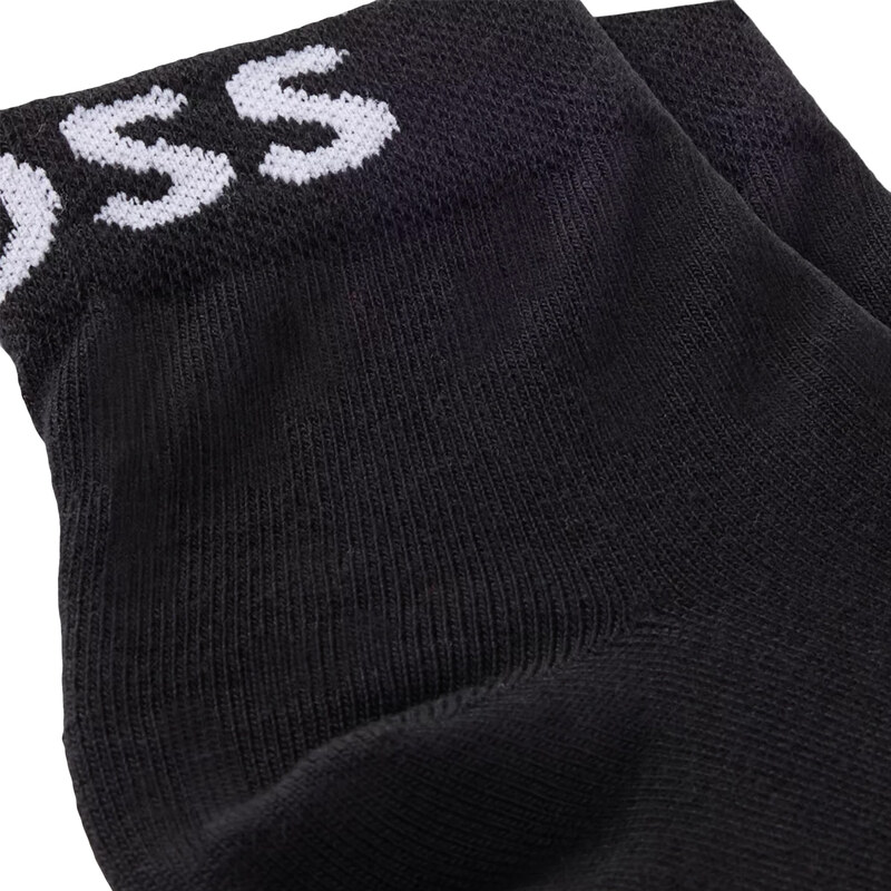 Boss Socks Two Pack With Contrast Logos-Black
