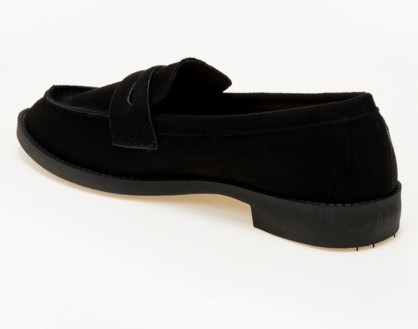issue Γυναικεία χαμηλά loafers με suede υφή - Μαύρο - 032011