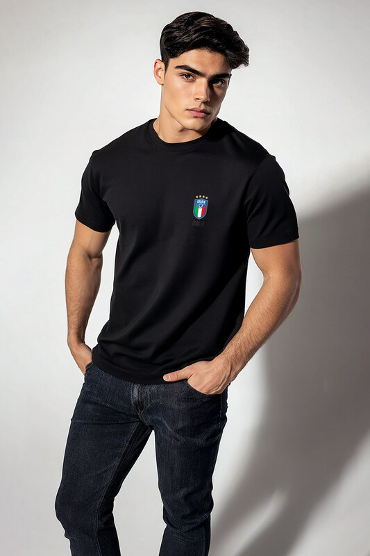 UnitedKind Calcio Vintage, T-Shirt σε Μαύρο Χρώμα