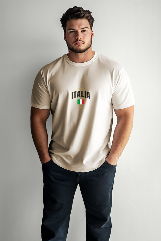 UnitedKind Italia Xi, T-Shirt σε Εκρού Χρώμα