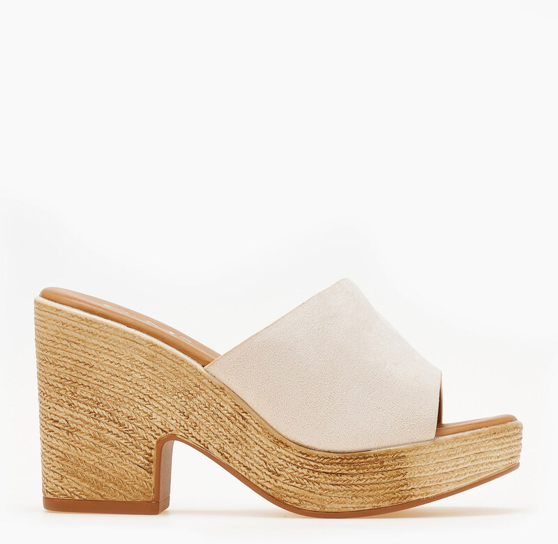 issue Τσόκαρα / clogs με suede φάσα - Μπεζ - 035011