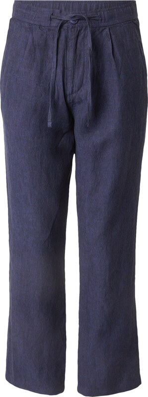 KnowledgeCotton Apparel Παντελόνι πλισέ σκούρο μπλε