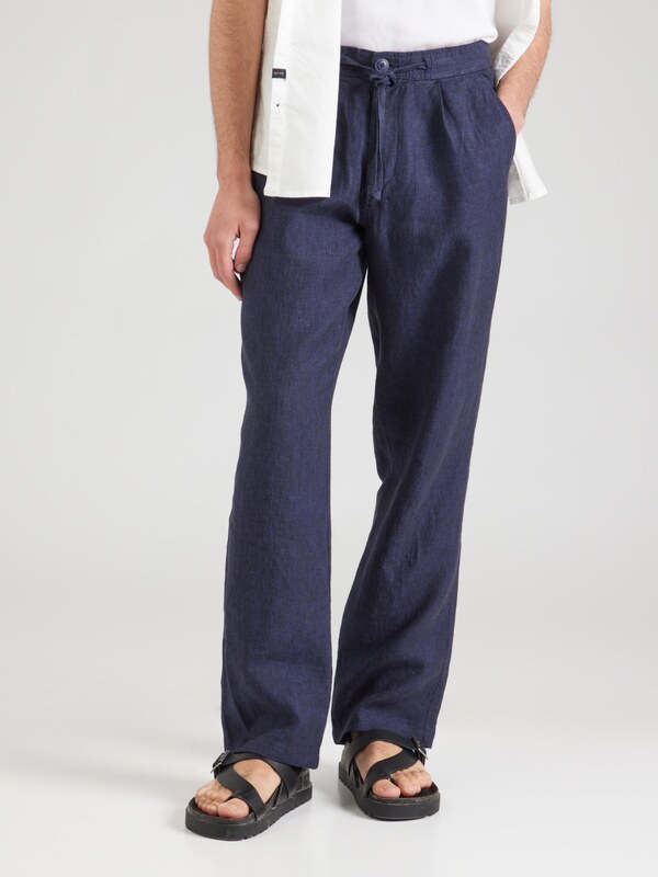 KnowledgeCotton Apparel Παντελόνι πλισέ σκούρο μπλε