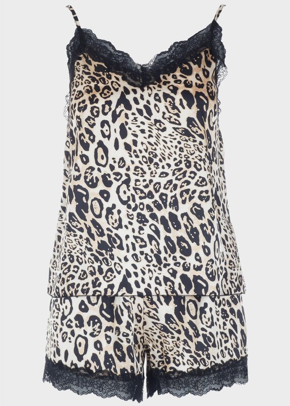 gsecret Γυναικείο σατέν baby doll animal print ρυθμιζόμενες τιράντες ANIMAL