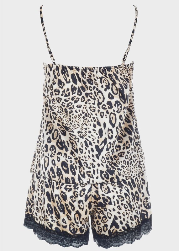 gsecret Γυναικείο σατέν baby doll animal print ρυθμιζόμενες τιράντες ANIMAL