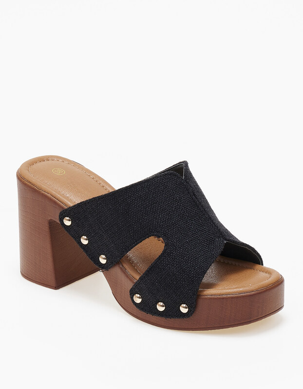 issue Γυναικεία clogs - τσόκαρα με φάσα και ανοίγματα - Μαύρο - 032011