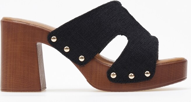 issue Γυναικεία clogs - τσόκαρα με φάσα και ανοίγματα - Μαύρο - 032011