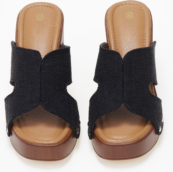 issue Γυναικεία clogs - τσόκαρα με φάσα και ανοίγματα - Μαύρο - 032011