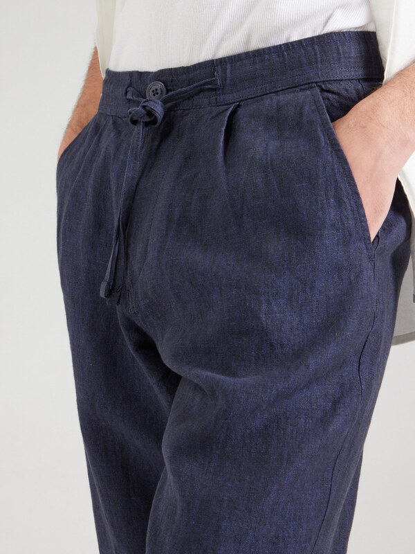 KnowledgeCotton Apparel Παντελόνι πλισέ σκούρο μπλε