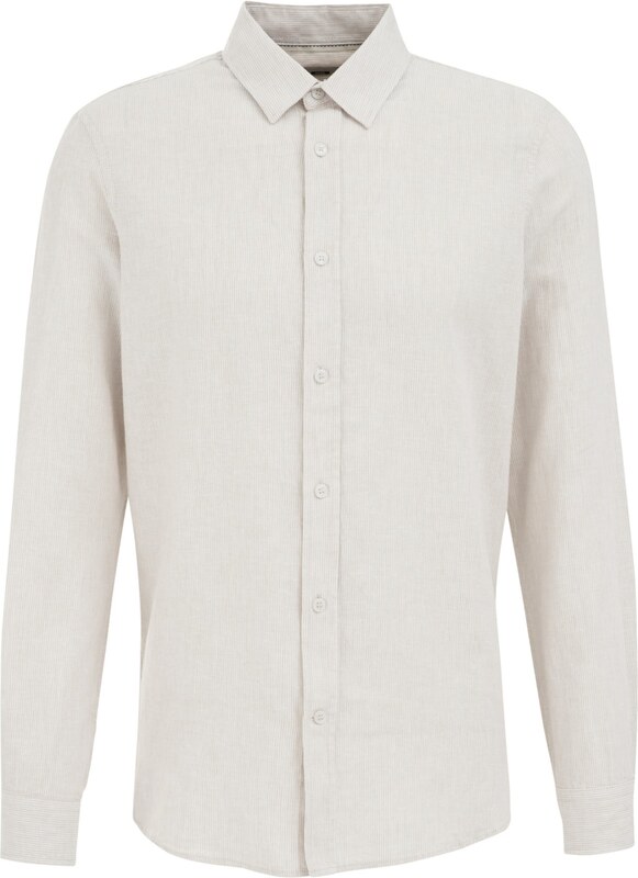 WE Fashion Πουκάμισο μπεζ / λευκό