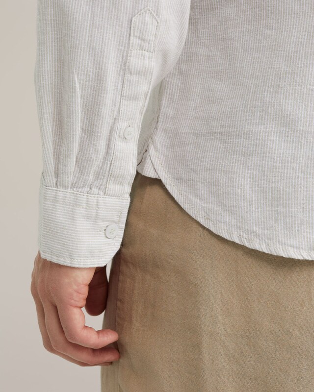 WE Fashion Πουκάμισο μπεζ / λευκό