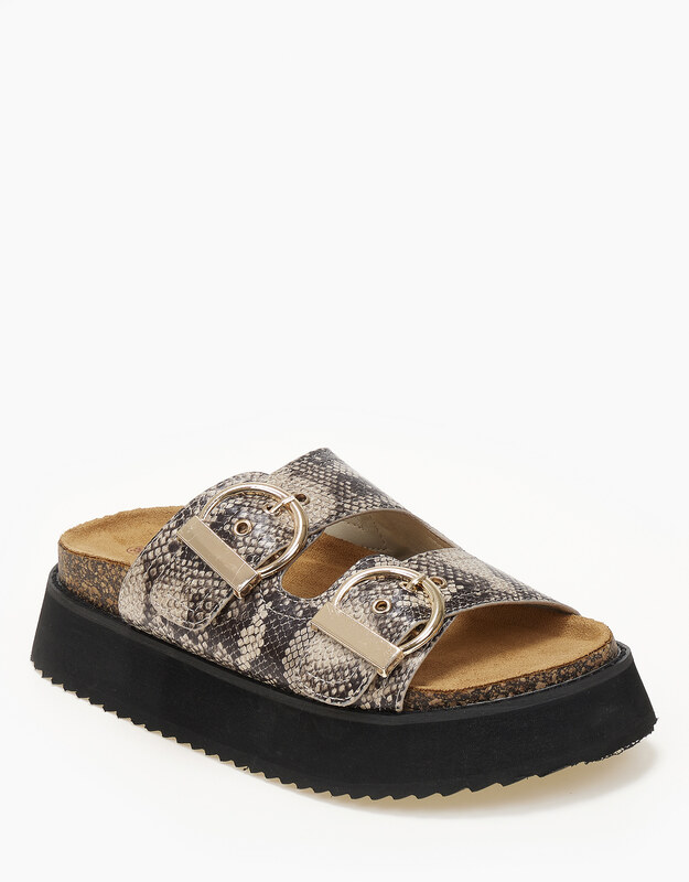 issue Σανδάλια flatform με ψηλή σόλα και αγκράφες - Snake - 061011