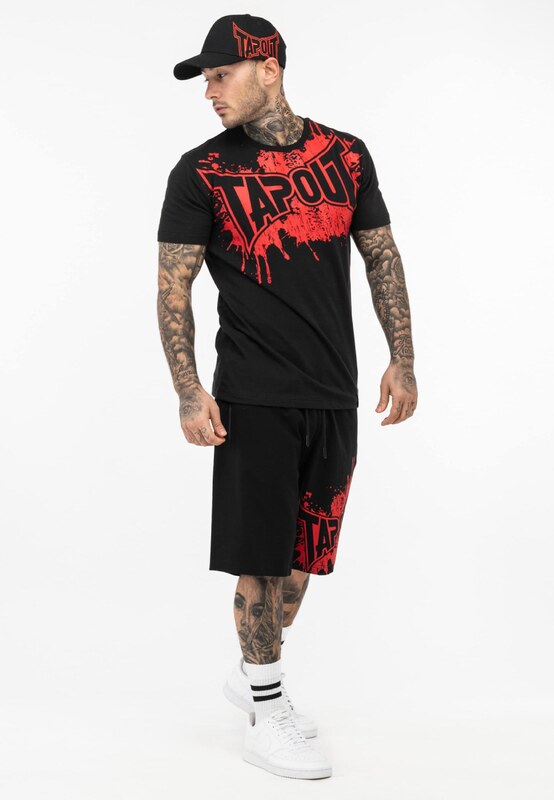 Tapout Μπλουζάκι 'Splashed' κόκκινο / μαύρο