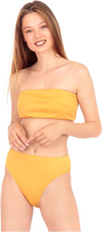 Silia D Κίτρινο Strapless Μπικίνι Μαγιό