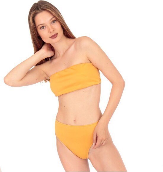 Silia D Κίτρινο Strapless Μπικίνι Μαγιό