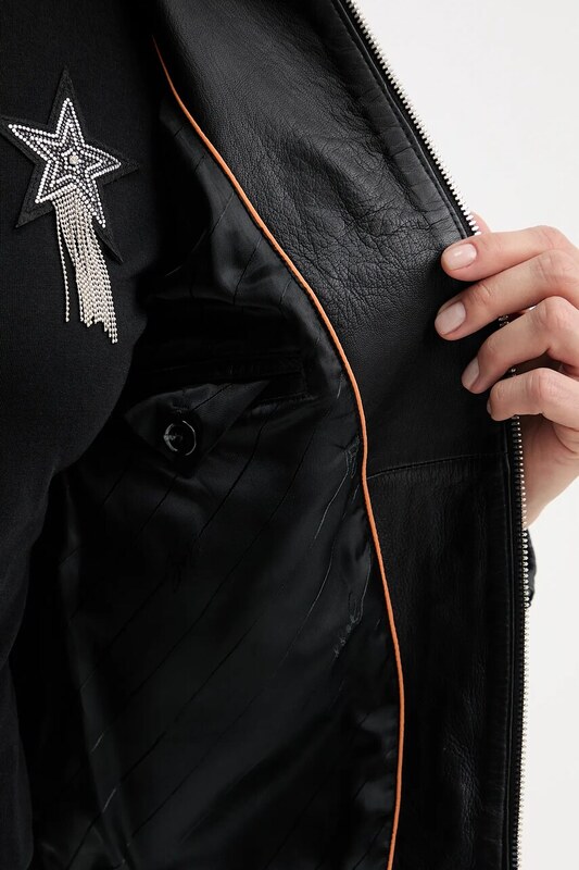 Δερμάτινο μπουφάν BOSS Orange Bashinah