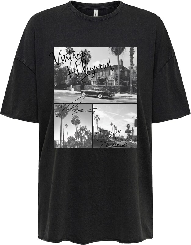 ONLY Μπλουζάκι 'ONLLUCY' ανοικτό γκρι / σκούρο γκρι / μαύρο