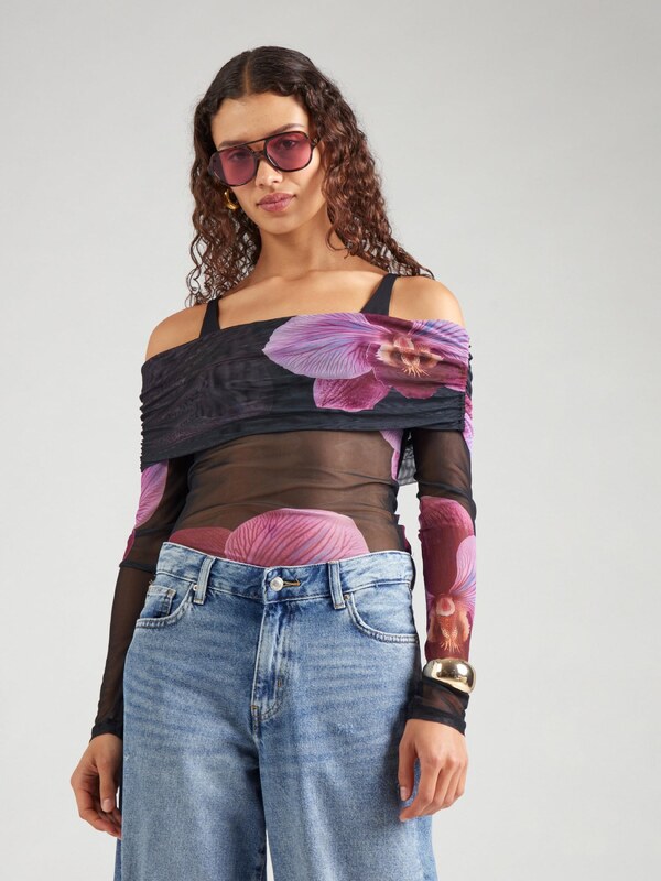 VERO MODA Μπλουζάκι 'VMFLORY' πασχαλιά / ρόδινο / μαύρο