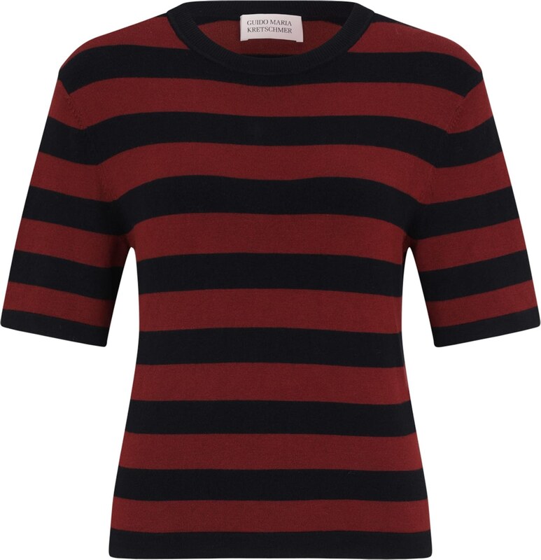 Guido Maria Kretschmer Women Μπλουζάκι 'Maria' σκούρο κόκκινο / μαύρο