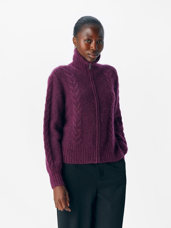 OBJECT Πλεκτή ζακέτα 'OBJNETE' μελιτζανί