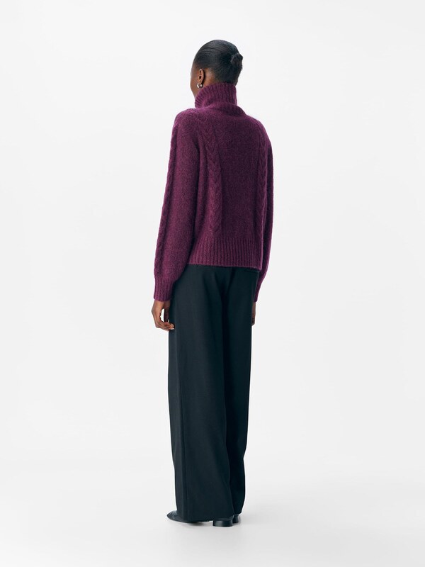 OBJECT Πλεκτή ζακέτα 'OBJNETE' μελιτζανί