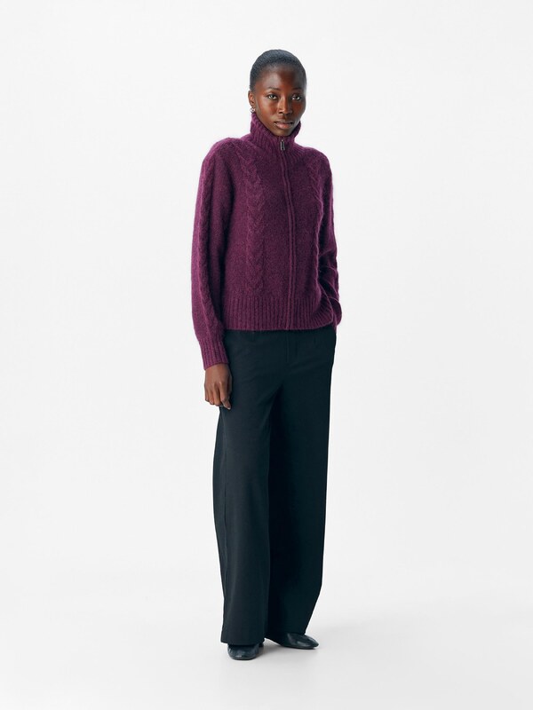 OBJECT Πλεκτή ζακέτα 'OBJNETE' μελιτζανί