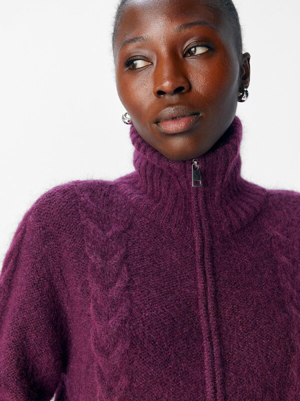 OBJECT Πλεκτή ζακέτα 'OBJNETE' μελιτζανί