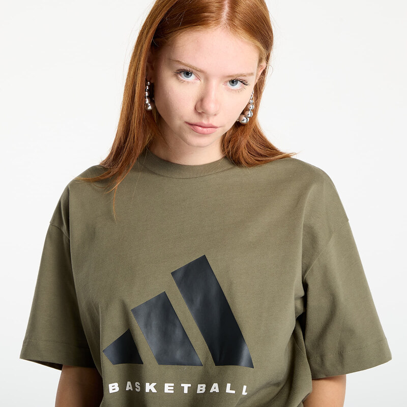 adidas Performance T-shirt adidas Basketball T-Shirt UNISEX Olive Strata S