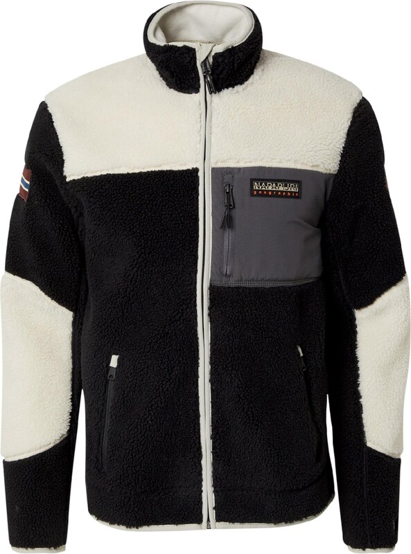 NAPAPIJRI Ζακέτα φλις 'Yupik' γραφίτης / μαύρο / λευκό