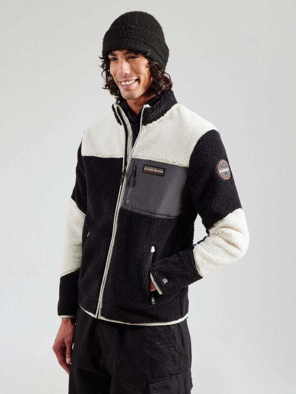 NAPAPIJRI Ζακέτα φλις 'Yupik' γραφίτης / μαύρο / λευκό