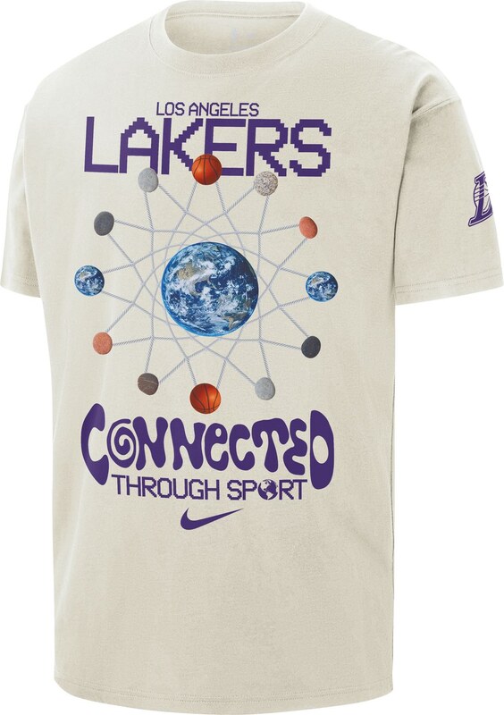 Nike NBA Max90 Los Angeles Lakers Courtside Tee Pure - Οι άνδρες - Κοντομάνικο μπλουζάκι Nike - άσπρο - HQ1299-901 - Μέγεθος: S