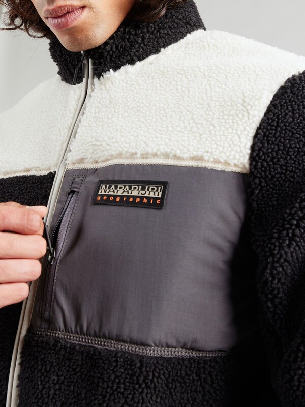 NAPAPIJRI Ζακέτα φλις 'Yupik' γραφίτης / μαύρο / λευκό
