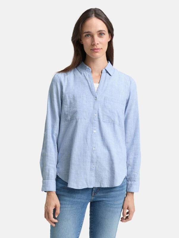 TOM TAILOR Μπλούζα γαλάζιο / λευκό