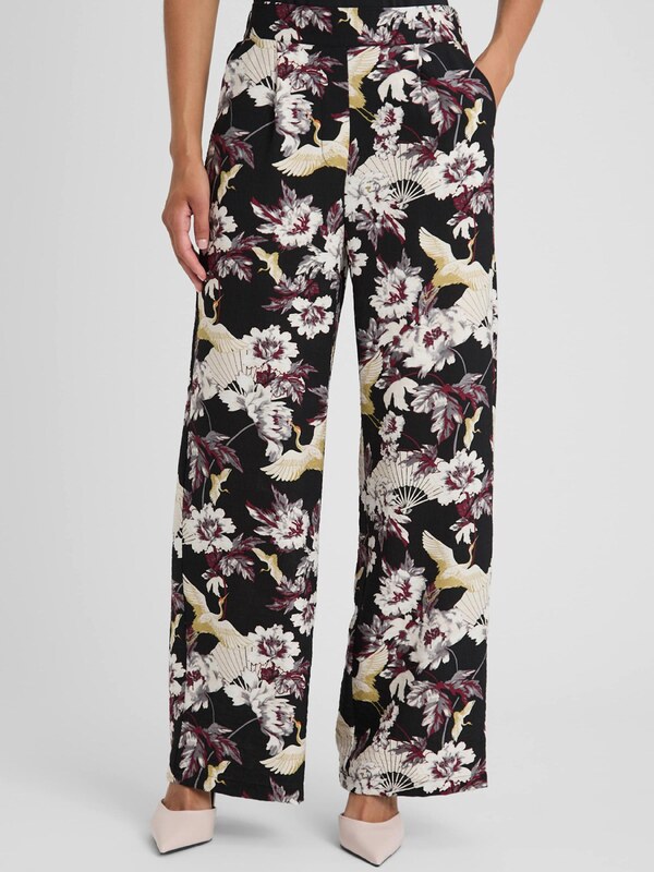 Guido Maria Kretschmer Women Παντελόνι πλισέ 'Orelia' σαμπάνια / σκούρο κόκκινο / μαύρο / λευκό