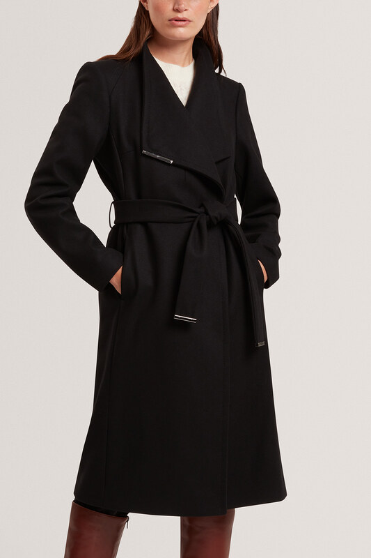 TED BAKER Παλτο Rose Mid Lengthed Wool Wrap 282071 black