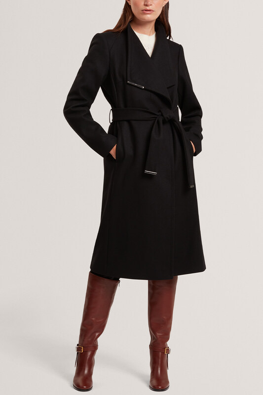 TED BAKER Παλτο Rose Mid Lengthed Wool Wrap 282071 black
