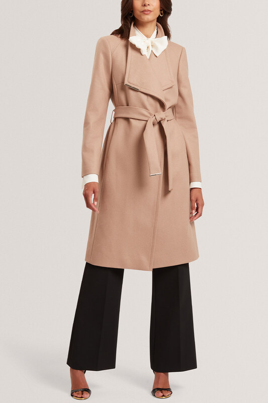 TED BAKER Παλτο Rose Mid Lengthed Wool Wrap 282071 camel