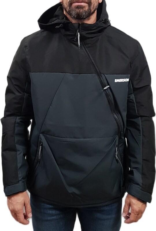 Emerson - 252.EM10.68 - Ebony/Black - Pullover Hooded Jacket - Μπουφάν