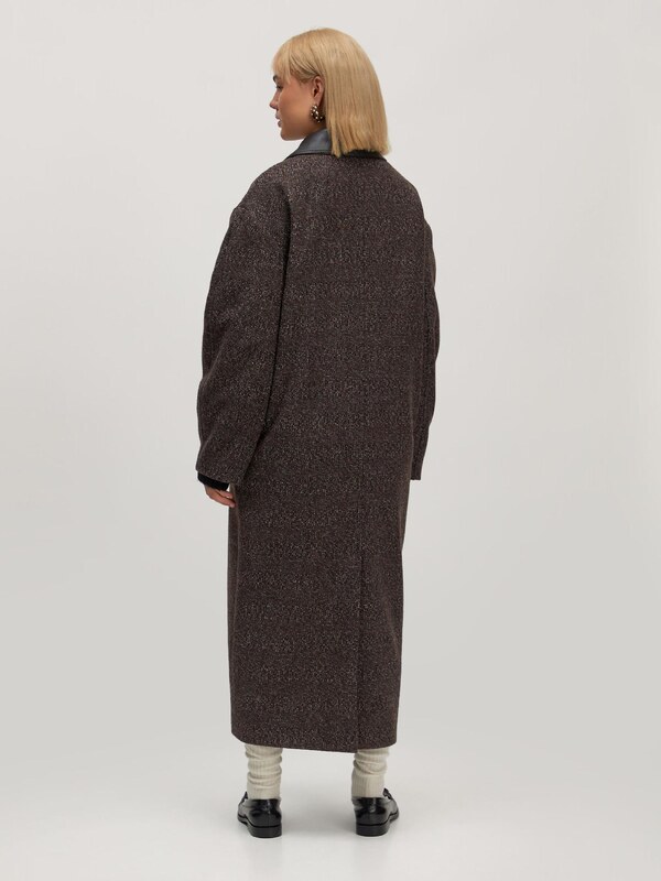 EDITED Ανοιξιάτικο και φθινοπωρινό παλτό 'Leah' καφέ / μαύρο / λευκό