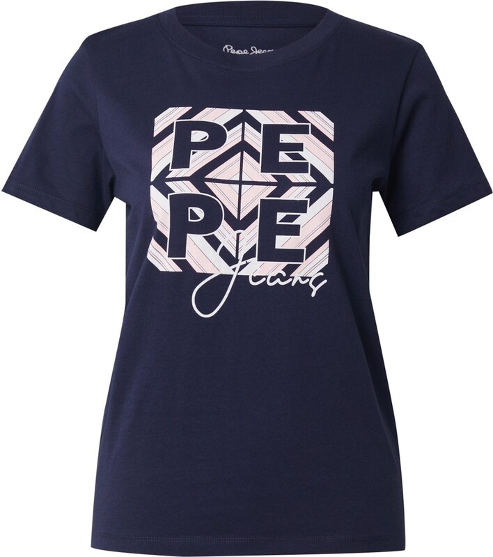 Pepe Jeans Μπλουζάκι 'BITE' ναυτικό μπλε / ροζ παστέλ / λευκό