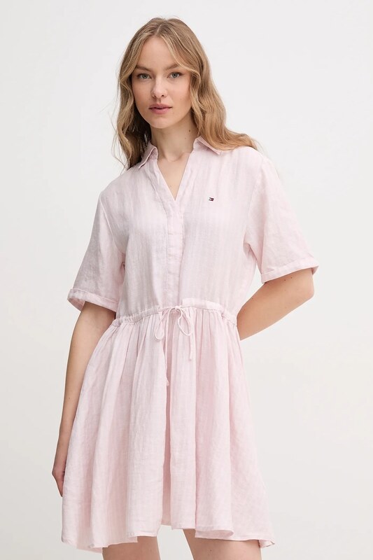 Λινό φόρεμα Tommy Hilfiger