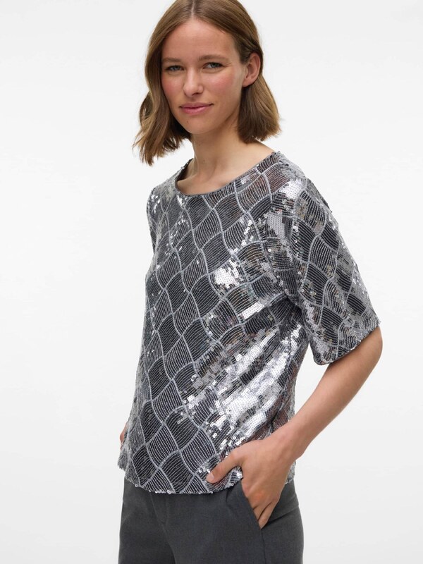 VERO MODA Μπλούζα γκρι / ασημόγκριζο