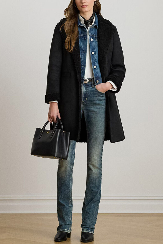 RALPH LAUREN Παλτο Fx Sh Sb 35"-Unlined 297P04121001 001 black