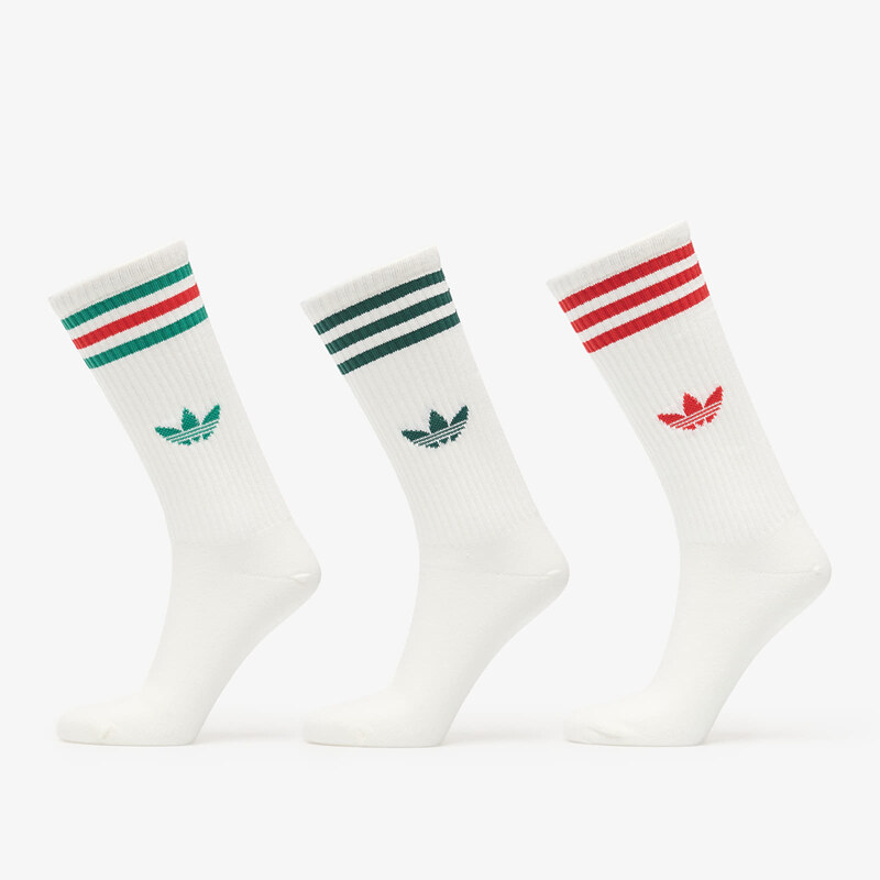 adidas Originals Κάλτσες adidas 3-Stripes High Crew Socks 3 Pairs Off White/ Off White/ Off White L