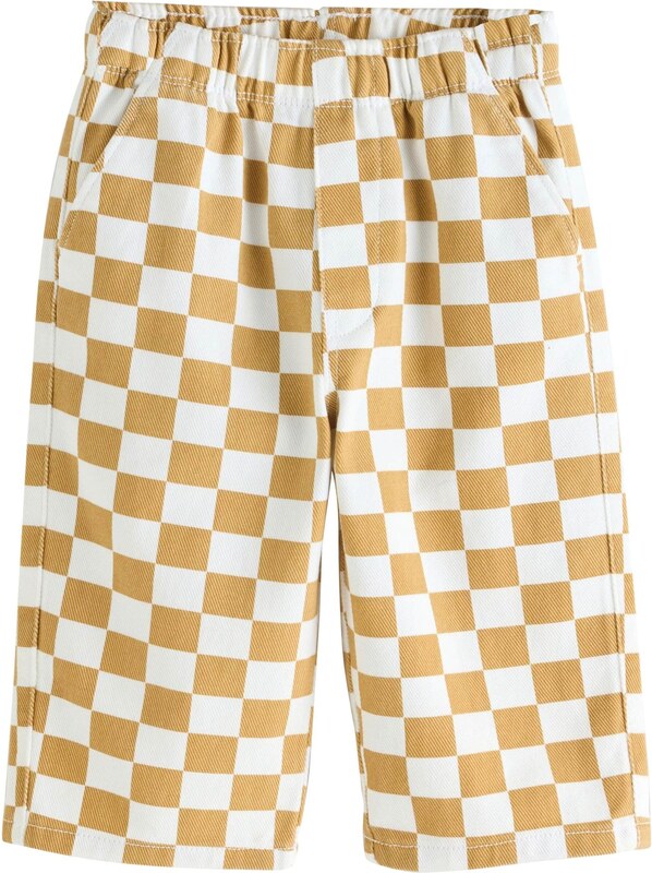 Next Παντελόνι μουσταρδί / λευκό